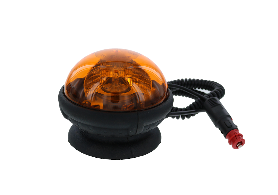 MAGNETIC ELLIPSE FLASHING BEACON, 12V MOUNTED BULB